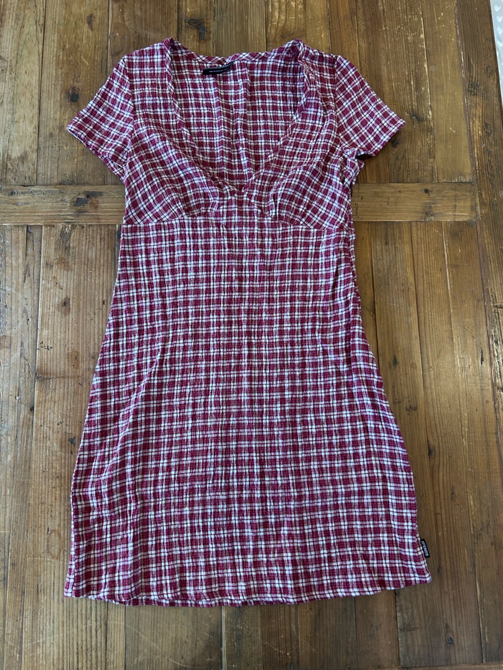 Afends Hemp Blend Plaid Mini Dress